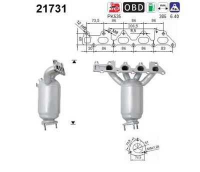 AS 21731 Каталізатор  для OPEL (Опель)