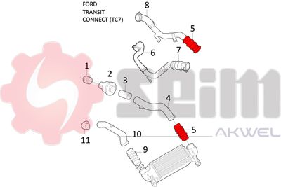 SEIM 981243 Воздушный патрубок для FORD FOCUS I (DAW, DBW) 1.8 Turbo DI / TDDi