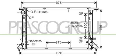 PRASCO AD024R009 Крышка радиатора  для AUDI A5 (Ауди А5)
