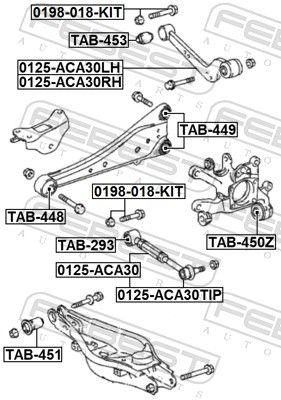 SET șURUBURI DE CORECțIE ALUNECARE FEBEST 0198018KIT 1