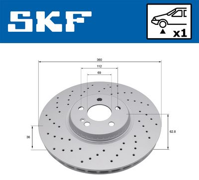 спирачен диск SKF VKBD 81384 V1