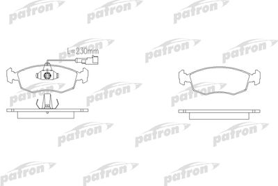 Комплект тормозных колодок, дисковый тормоз PATRON PBP1377 для FIAT PALIO