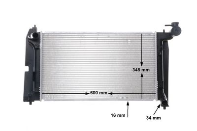 Radiator, motorkjøling MAHLE CR 1526 000S for TOYOTA