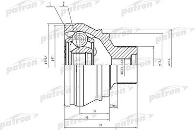 Шарнирный комплект, приводной вал PATRON PCV4958 для AUDI A4