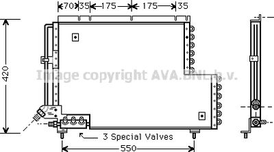 Конденсатор, кондиционер AVA QUALITY COOLING VO5081 для VOLVO 960