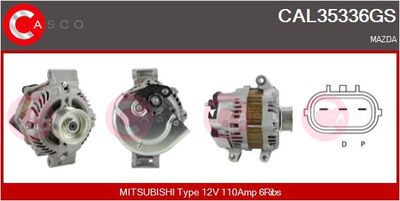Генератор CASCO CAL35336GS для MAZDA MPV