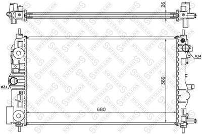 Радиатор, охлаждение двигателя STELLOX 10-25695-SX для CHEVROLET ORLANDO