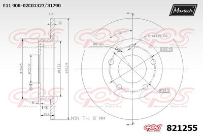 MAXTECH 821255 Тормозные диски  для MAZDA 626 IV (GE) 2.0 i