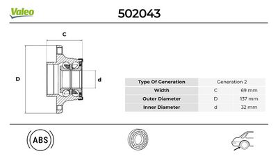 RADLAGER VALEO 502043