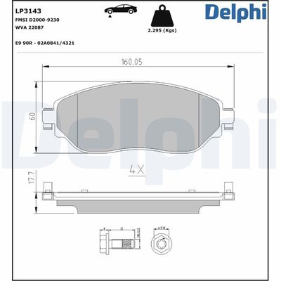 Brake Pad Set, disc brake LP3143