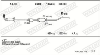 Изпускателна система WALKER FOK019574B