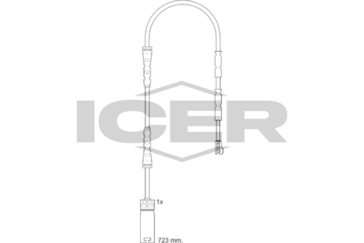 предупредителен контактен сензор, износване на накладките ICER 610717 E C