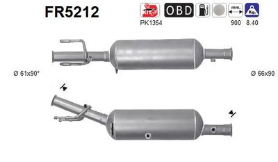 Filtr sadzy / filtr cząstek stałych, układ wydechowy AS FR5212