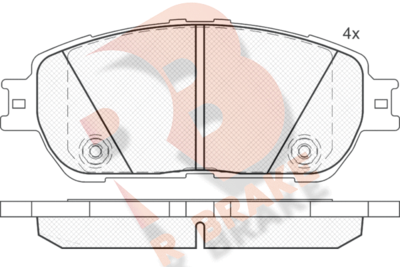 Комплект тормозных колодок, дисковый тормоз R BRAKE RB1690 для TOYOTA AVALON