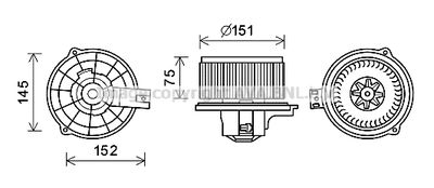 Вентилятор салона AVA QUALITY COOLING KA8235 для KIA RIO