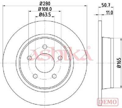 спирачен диск ASHIKA 61-00-0302C
