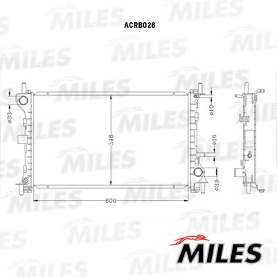 Радиатор, охлаждение двигателя MILES ACRB026