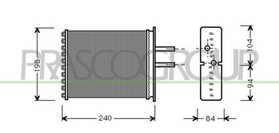 PRASCO FT132H002 Радиатор печки  для FIAT BARCHETTA (Фиат Барчетта)