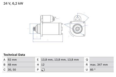 Startmotor BOSCH 0 986 022 980