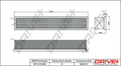Воздушный фильтр Dr!ve+ DP1110.10.0360 для MERCEDES-BENZ C-CLASS