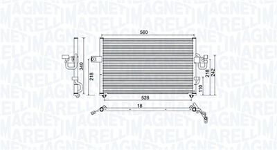 Конденсатор, кондиционер MAGNETI MARELLI 350203956000 для HYUNDAI ACCENT