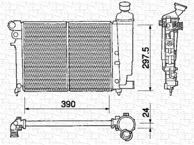 Радиатор, охлаждение двигателя MAGNETI MARELLI 350213371000 для LADA SAMARA