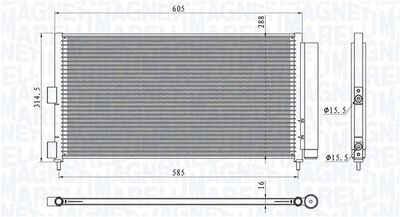 MAGNETI MARELLI 350203881000 Радиатор кондиционера  для LANCIA YPSILON (Лансиа Псилон)