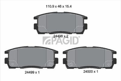 Zestaw klocków hamulcowych, hamulce tarczowe PAGID T1659N