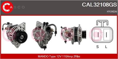 Генератор CASCO CAL32108GS для HYUNDAI PORTER