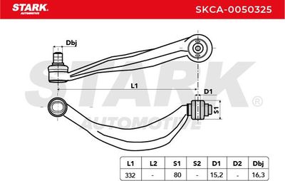 носач, окачване на колелата STARK SKCA-0050325