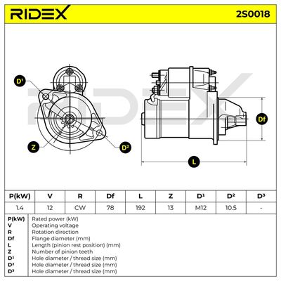 стартер RIDEX 2S0018