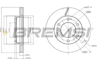 Тормозной диск BREMSI CD8547V для SSANGYONG REXTON