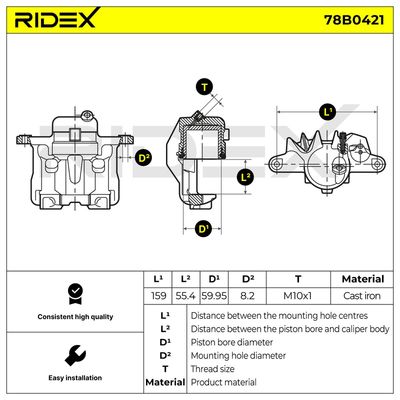 спирачен апарат RIDEX 78B0421