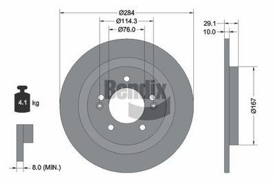 спирачен диск BENDIX Braking BDS2358