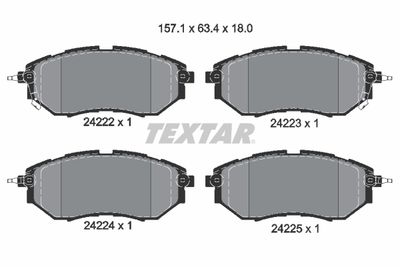 Комплект тормозных колодок, дисковый тормоз TEXTAR 2422201 для SUBARU LEVORG