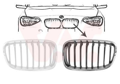 Решетка радиатора VAN WEZEL 0633511 для BMW 1