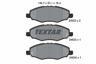 Комплект тормозных колодок, дисковый тормоз TEXTAR 2452301 для TOYOTA HILUX