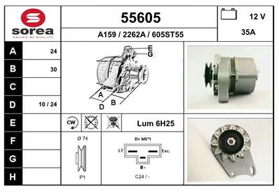 Генератор EAI 55605 для SEAT 127