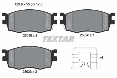 Комплект тормозных колодок, дисковый тормоз TEXTAR 2501901 для HYUNDAI i20