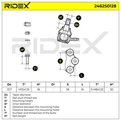 Шарнири RIDEX 2462S0128