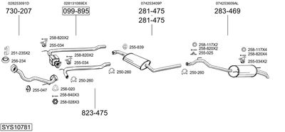 Układ wydechowy BOSAL SYS10781