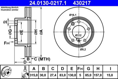 Тормозной диск ATE 24.0130-0217.1 для MERCEDES-BENZ G-CLASS