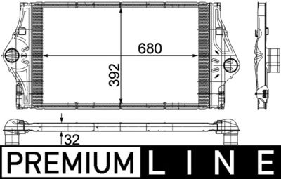 Intercooler, inlaatluchtkoeler - CI59000P - MAHLE