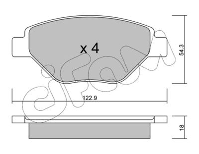 Комплект тормозных колодок, дисковый тормоз 822-543-0