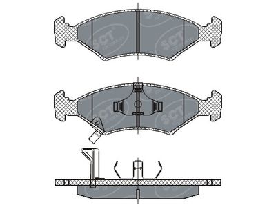 Комплект тормозных колодок, дисковый тормоз SCT - MANNOL SP 266 PR для KIA SEPHIA