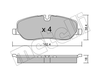 Комплект тормозных колодок, дисковый тормоз 22-0693-0