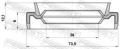 SIMERING DIFERENTIAL FEBEST 95EAW38730613X 1