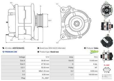 GENERATOR / ALTERNATOR AS-PL A3315VALEO 4