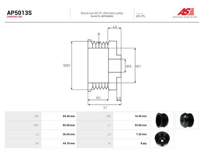 AS-PL - Remenica alternátora , AP5013S