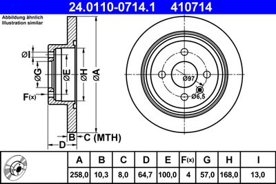 Тормозной диск ATE 24.0110-0714.1 для DAEWOO NUBIRA